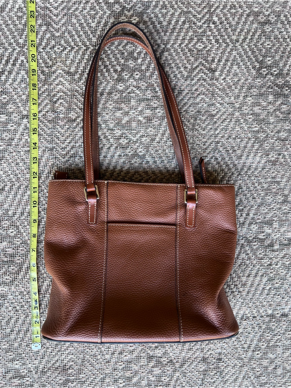 Dooney & Bourke Cognac Pebbled Leather Tote Shoulder Bag - Picture 6 of 12